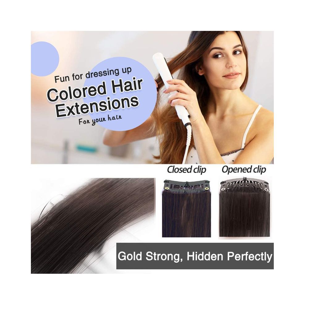 Paradise Hair Streak Colored Extension Highlighter For Women And Girls (Set Of 4 pc) (Maroon)