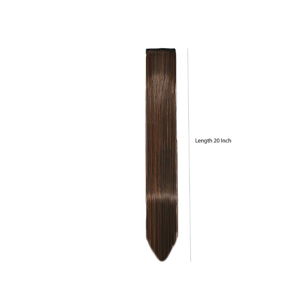 Paradise Hair Streak Colored Extension Highlighter For Women And Girls (Set Of 6pc) (Medium Brown)