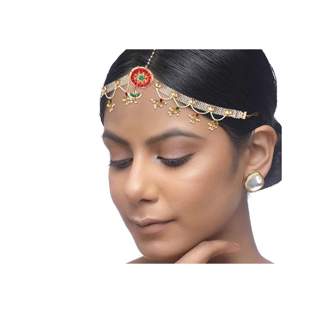 Payal Jewellers Gold Plated Chain Bandi | Mathapatti | Maang Tikka
