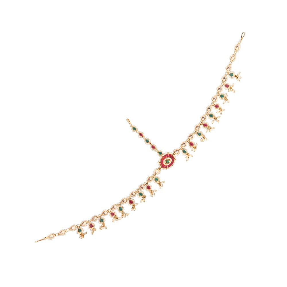 Payal Jewellers Traditional Gold Plated Pearl Chain Bandhi