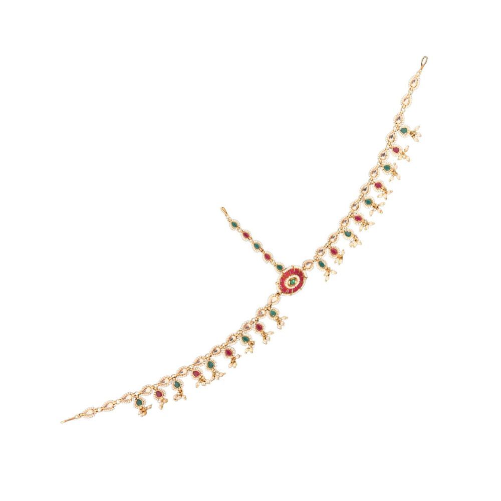 Payal Jewellers Traditional Gold Plated Pearl Chain Bandhi