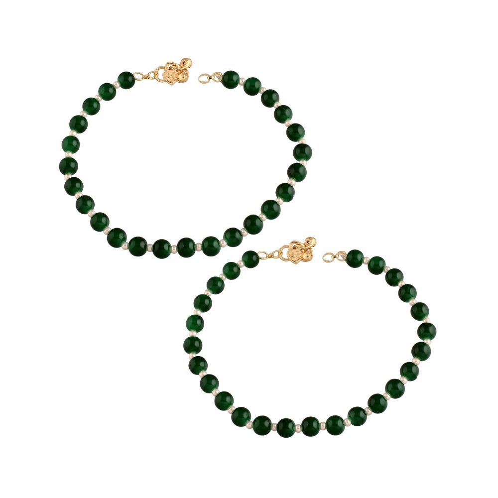 Peora 18K Gold Plated Indian Traditional Kundan Anklet Payal for Women