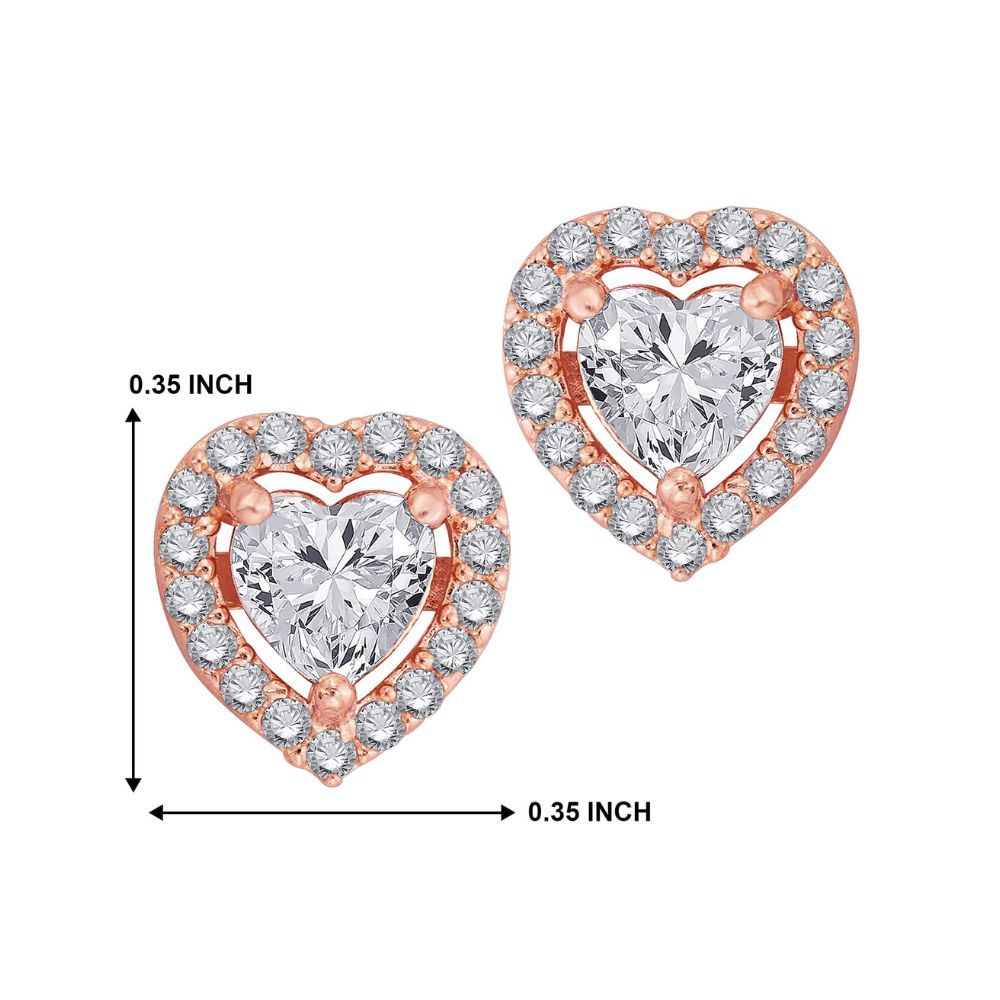 Peora American Diamond Cubic Zirconia Crystal Combo Set of 2 Stud Earrings for Women