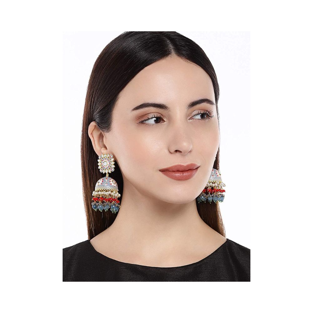 Peora Brass Chandbali Earrings for Women & Girls