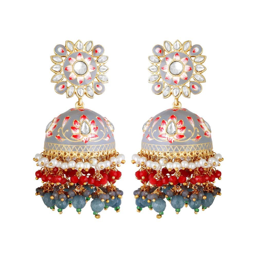 Peora Brass Chandbali Earrings for Women & Girls