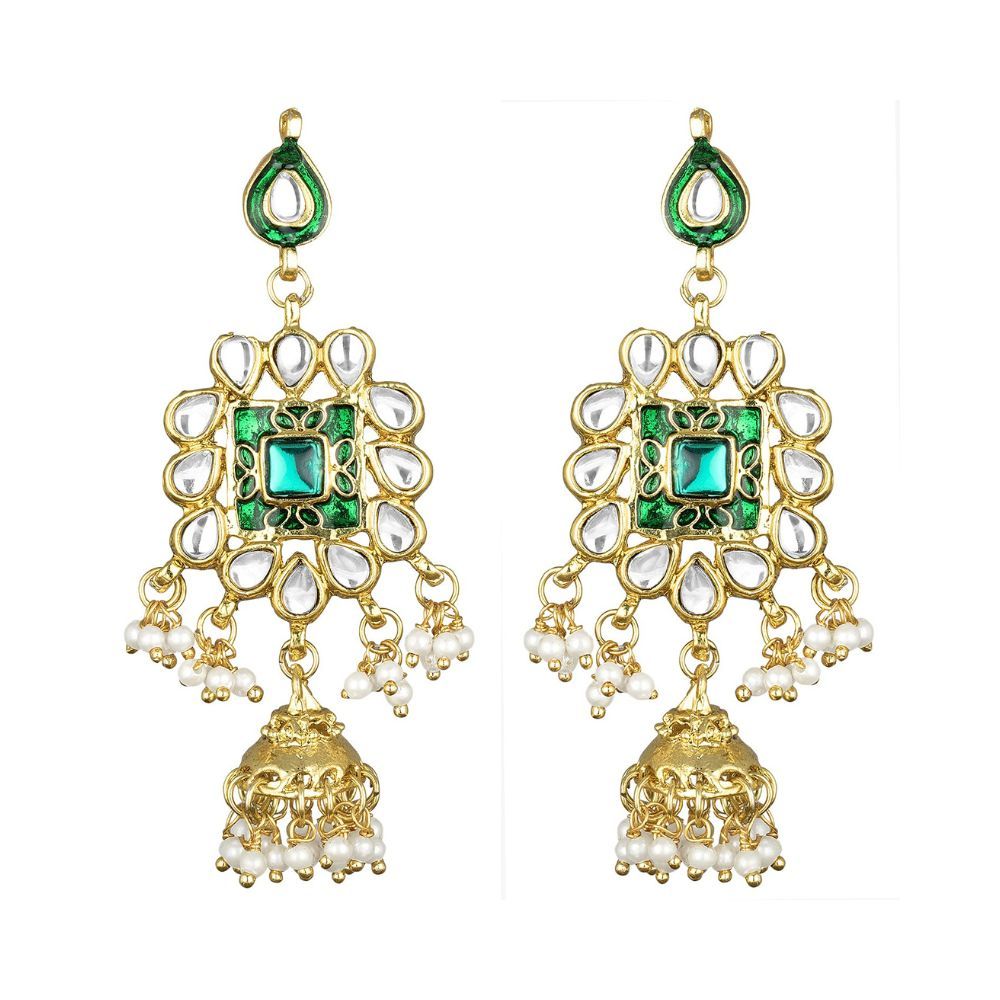 Peora Gold Plated Meenakari Bridal Choker Necklace Earring Jewellery Set