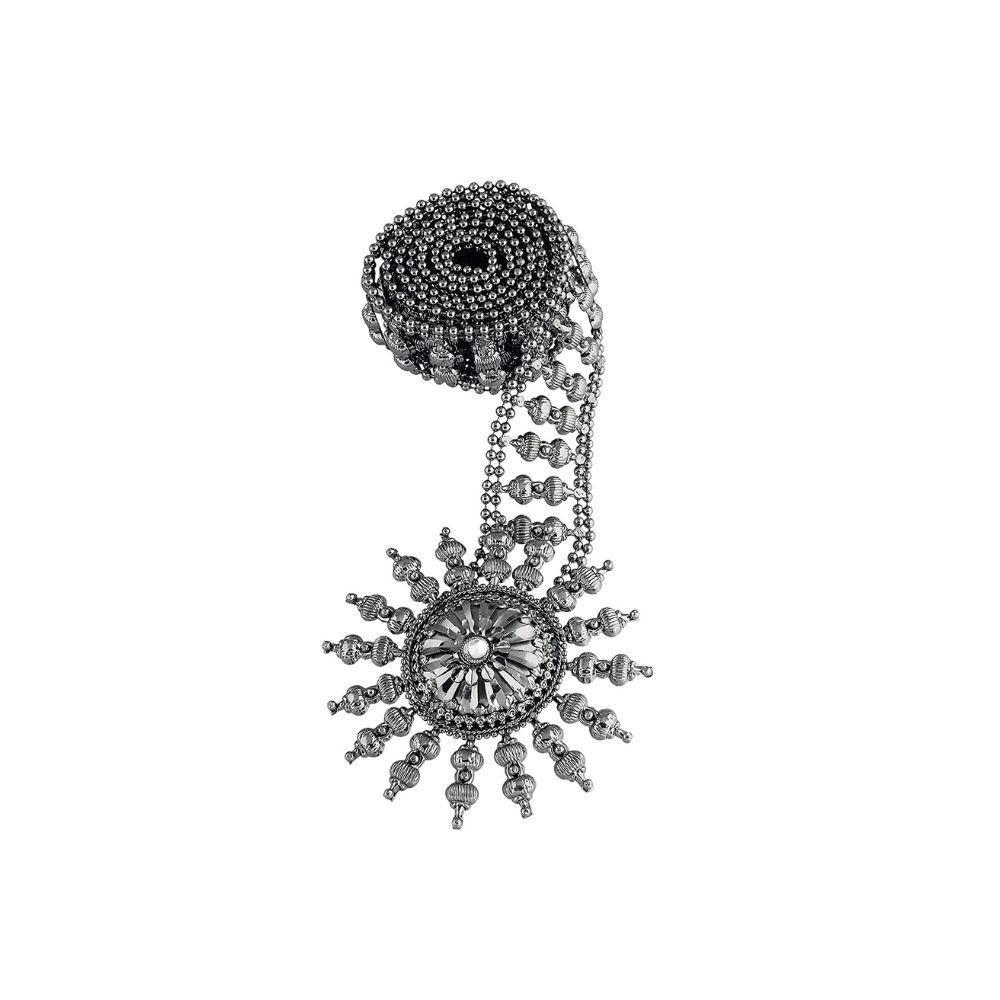 Peora Jewellery Silver Plated Kundan Silver Belt Kamarband Belly Chain for Women Girls