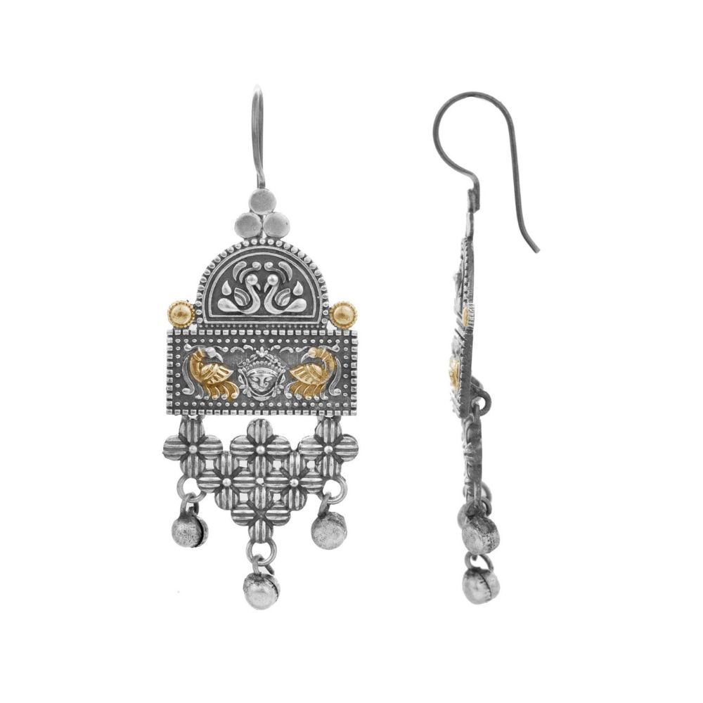 Peora Oxidised Silver Plated Dangle Drop Earrings Afghani Tribal Antique Traditional Jewellery for Women