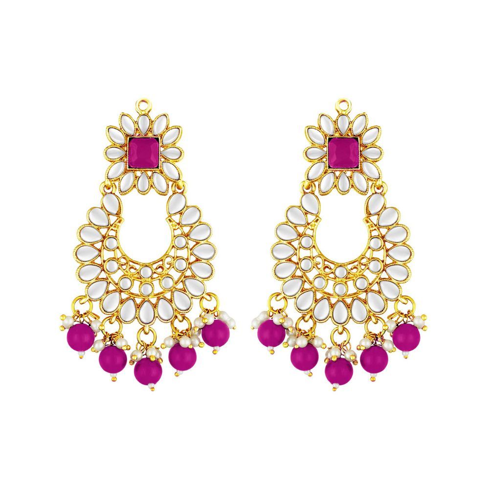Peora Rani Padmavati Dulhan Bridal Kundan Faux Pearl Choker Necklace with Earrings Maang Tikka for Women Girls Indian Traditional Jewellery set