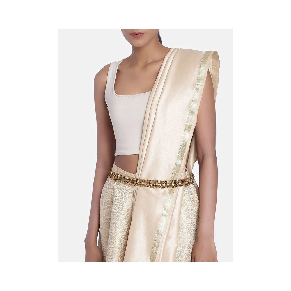 Peora Traditional Antique Gold Waist Belt Kamarband Kamarpatta Belly Chain for Women Girls