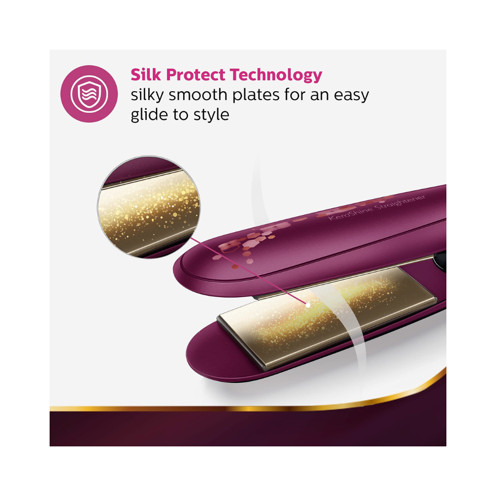 Philips BHS738/00 Kerashine Titanium Wide Plate Straightener With SilkProtect Technology, Teal