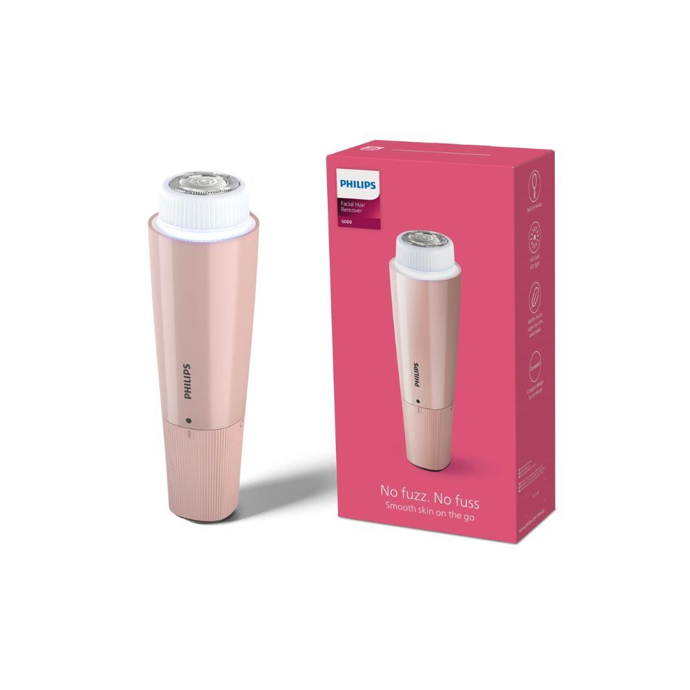 Philips Cordless Facial Hair Remover with Wide Hypoallergenic Head for gentle experience at home BRR454/00