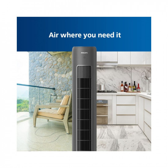 Philips CX 5535/11 High Performance Bladeless Technology Tower Fan with Touchscreen Panel and Remote Control, Quiet Operation, Low Power Consumption and Lightweight Portable Body.
