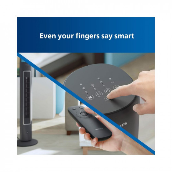 Philips CX 5535/11 High Performance Bladeless Technology Tower Fan with Touchscreen Panel and Remote Control, Quiet Operation, Low Power Consumption and Lightweight Portable Body.