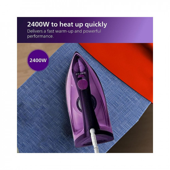 Philips EasySpeed Plus Steam Iron GC2147/30-2400W, Quick Heat up with up to 30 g/min steam, 150g steam Boost, Scratch Resistant Ceramic Soleplate, Vertical steam, Drip-Stop