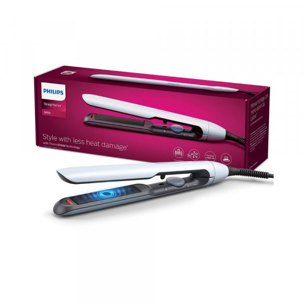 Philips Hair Straightener BHS520/00, ThermoShield Technology to lower heat damage, Argan Oil Infused Plates