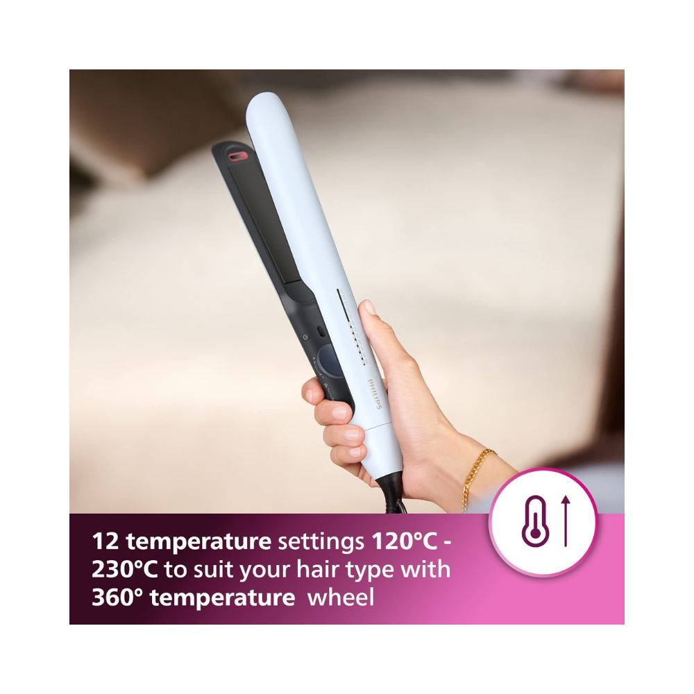 Philips Hair Straightener BHS520/00, ThermoShield Technology to lower heat damage, Argan Oil Infused Plates