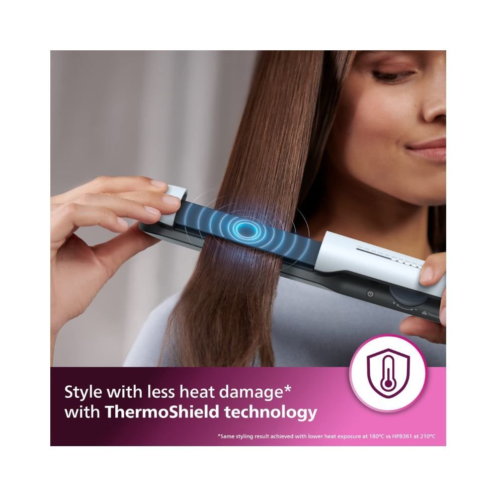 Philips Hair Straightener BHS520/00, ThermoShield Technology to lower heat damage, Argan Oil Infused Plates Philips Hair Straightener BHS520/00, ThermoShield Technology to lower heat damage, Argan Oil Infused Plates