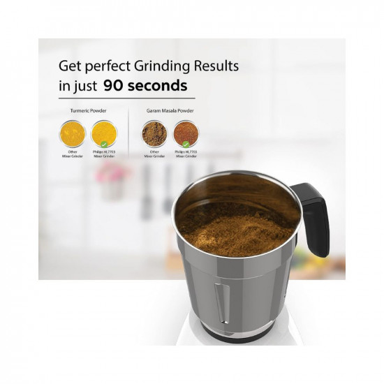 Philips HL7703/00 1000 Watt Mixer Grinder Copper Motor, 4 Jar with 5 Year Warranty on Motor