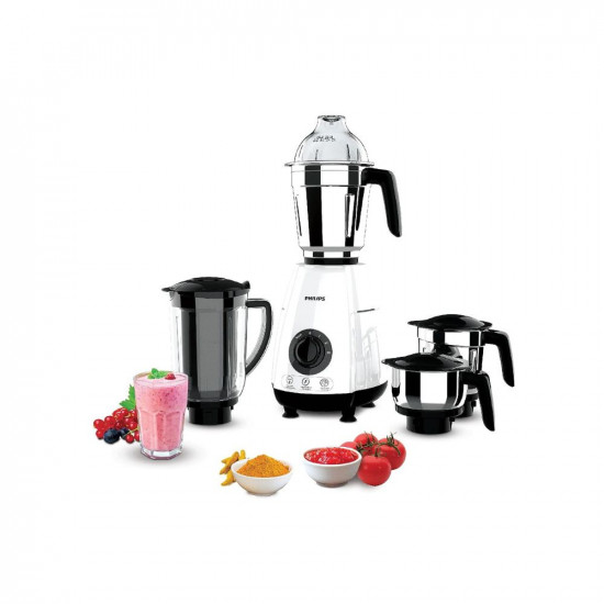 Philips HL7703/00 1000 Watt Mixer Grinder Copper Motor, 4 Jar with 5 Year Warranty on Motor