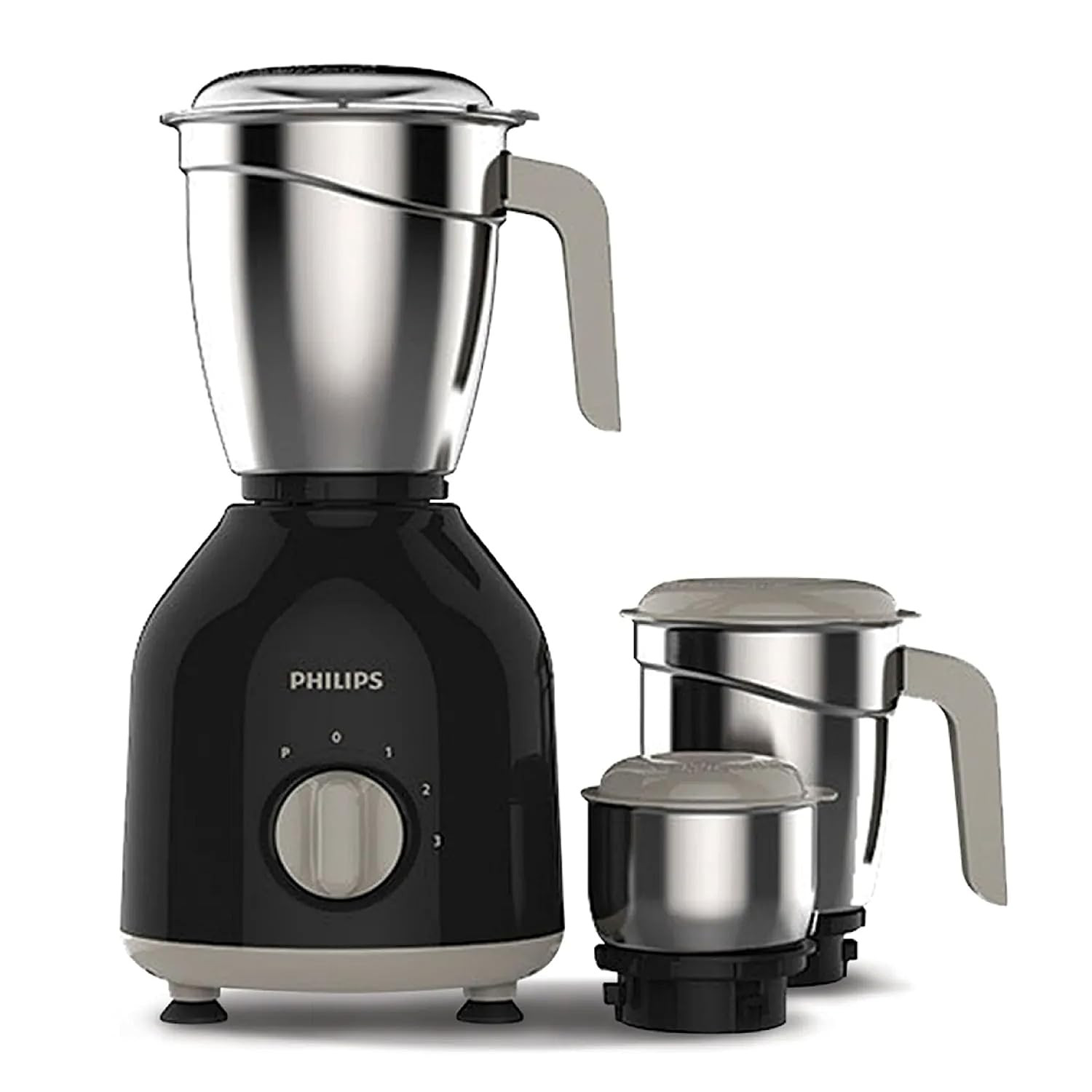 Philips HL7756 Mixer Grinder 750 watt with 3 Stainless Steel Jars  25 mins Continuous Grinding  Mixer Grinder for Kitchen with 3 Speed Control  Pulse Function Black
