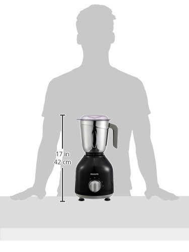 Philips HL7756 Mixer Grinder 750 watt with 3 Stainless Steel Jars  25 mins Continuous Grinding  Mixer Grinder for Kitchen with 3 Speed Control  Pulse Function Black