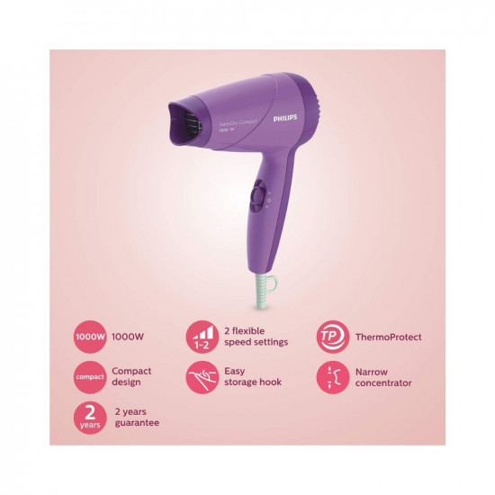 PHILIPS Hp8100/46 Hair Dryer, 1000 Watts, Purple