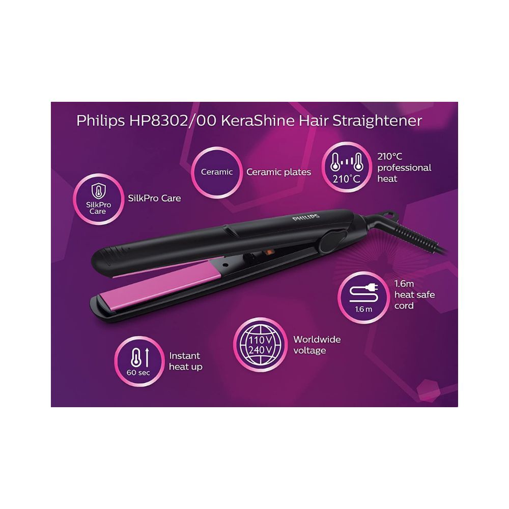 Philips HP8302 Selfie Straightener, Black
