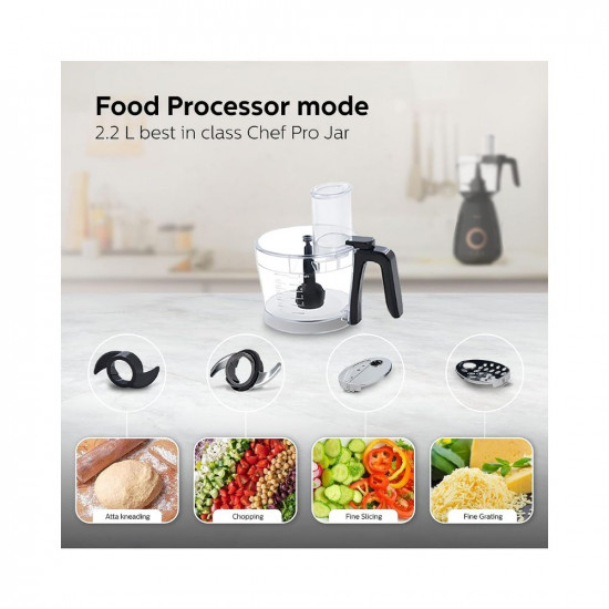 PHILIPS Mixer Grinder 3-in-1 750 Watt (Mixer Grinder + Juicer + Food Processor) 4 Jar and Motor with 5 yr Warranty, Exchange offer available. (HL7707/00)