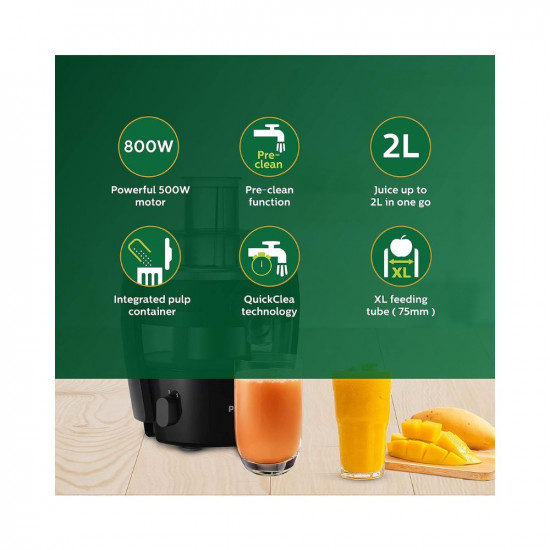 Philips Viva Collection HR1863/20 2-Litre Juicer (Black/Silver)