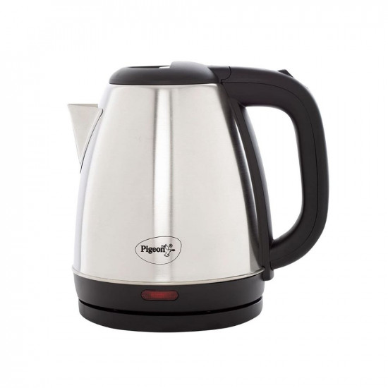 Pigeon by Stovekraft Amaze Plus Electric Kettle (14289) with Stainless Steel Body, 1.5 litre, used for boiling Water, making tea and coffee, instant noodles, soup etc. 1500 Watt (Silver)