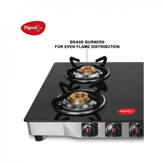 Pigeon by Stovekraft Blaze Gas Stove with High Powered 4 Brass Burner