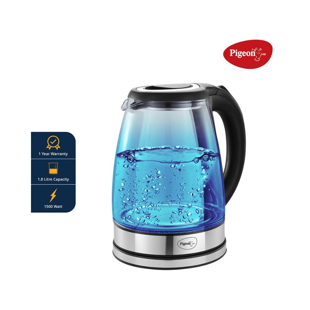 Pigeon Crystal Electric Kettle (1.8 L, Transparent)
