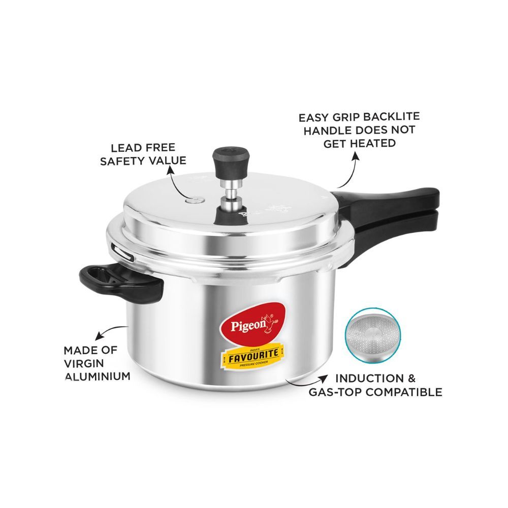 Pigeon Favourite 5 L Induction Bottom Pressure Cooker (Aluminium)