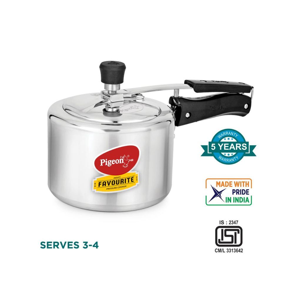Pigeon Favourite Aluminium Pressure Cooker 3L. 3 L Pressure Cooker (Aluminium)
