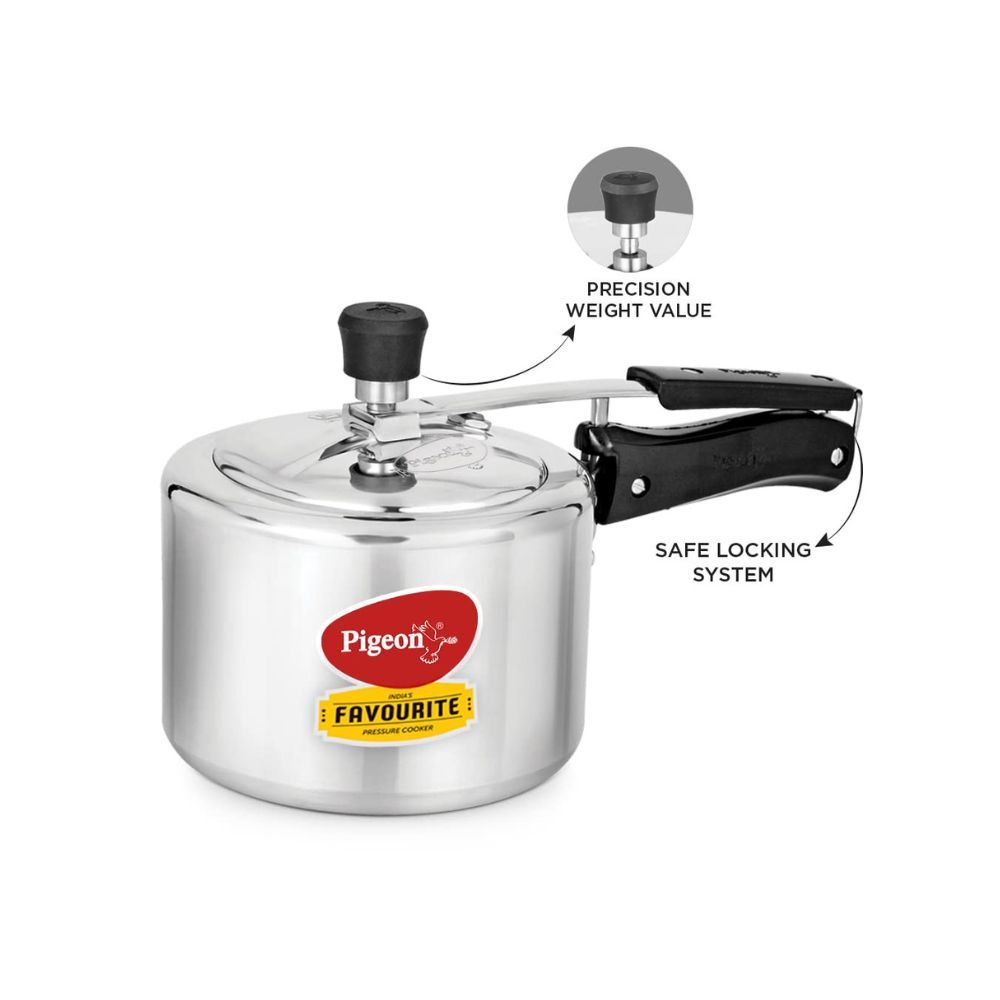 Pigeon Favourite Aluminium Pressure Cooker 3L. 3 L Pressure Cooker (Aluminium)