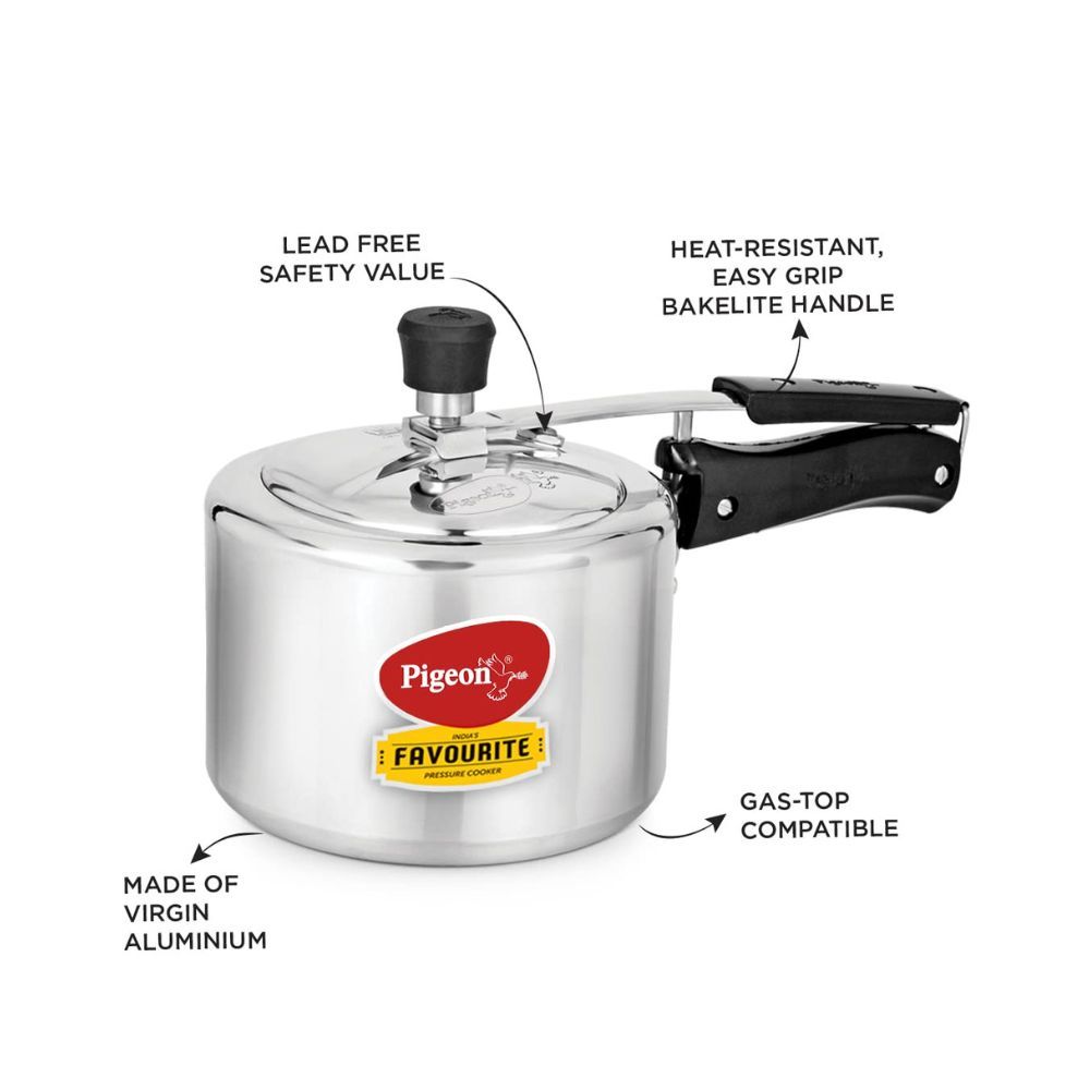 Pigeon Favourite Aluminium Pressure Cooker 3L. 3 L Pressure Cooker (Aluminium)