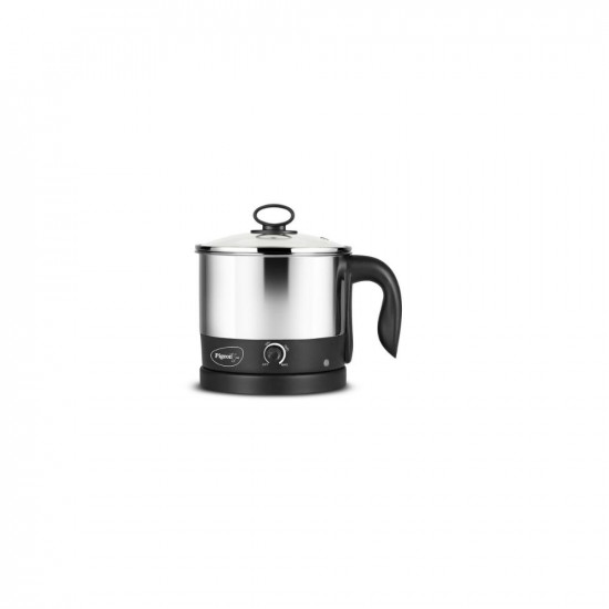 Pigeon Kessel Multipurpose Kettle (12173) 1.2 litres with Stainless Steel Body, used for boiling Water and milk, Tea, Coffee, Oats, Noodles, Soup etc. 600 Watt (Black & Silver)
