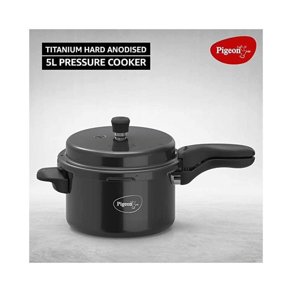 Pigeon Titanium 5 L Induction Bottom Pressure Cooker (Hard Anodized)