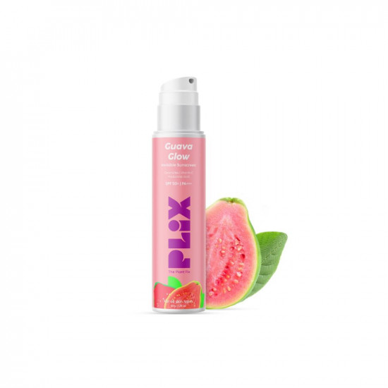 PLIX - THE PLANT FIX SPF 50+ Guava Glow Invisible Sunscreen With PA +++| For UV A, UV B & Blue Light Protection with Ceramides, Vitamin C and Hyaluronic Acid| No White Cast, Cruelty-Free | 50 g