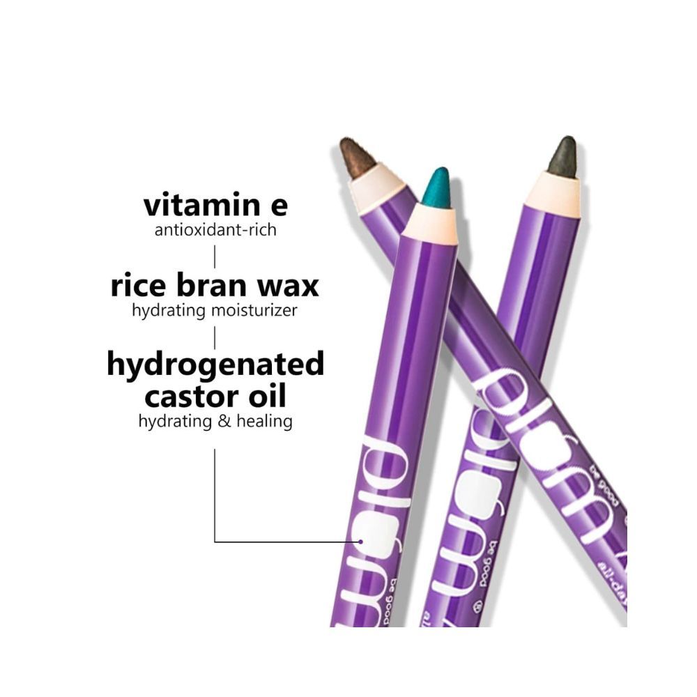 Plum Naturstudio All-Day-Wear Kohl Kajal, Matte Finish Black Brilliance With Free Sharpener
