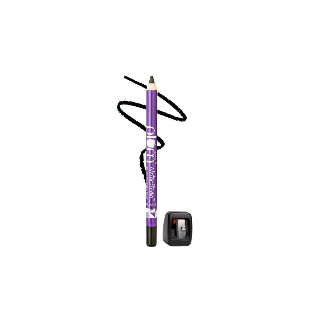 Plum Naturstudio All-Day-Wear Kohl Kajal, Matte Finish Black Brilliance With Free Sharpener
