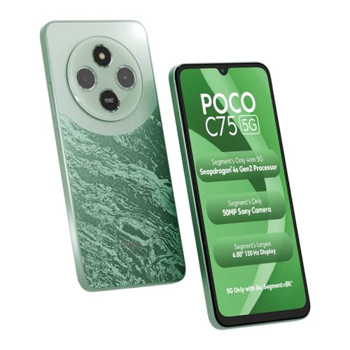 POCO C75 5G Enchanted Green4GB RAM 128GB ROM688 inch HD Display50MP Camera5160 mAh Battery
