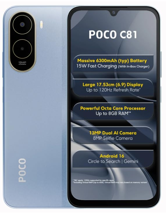 POCO C81 Sky Blue 4GB 64GB
