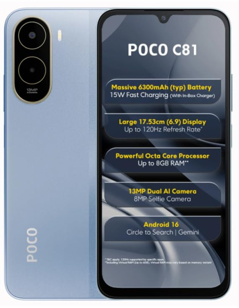 Image of POCO C81, Sky Blue (4GB, 64GB)