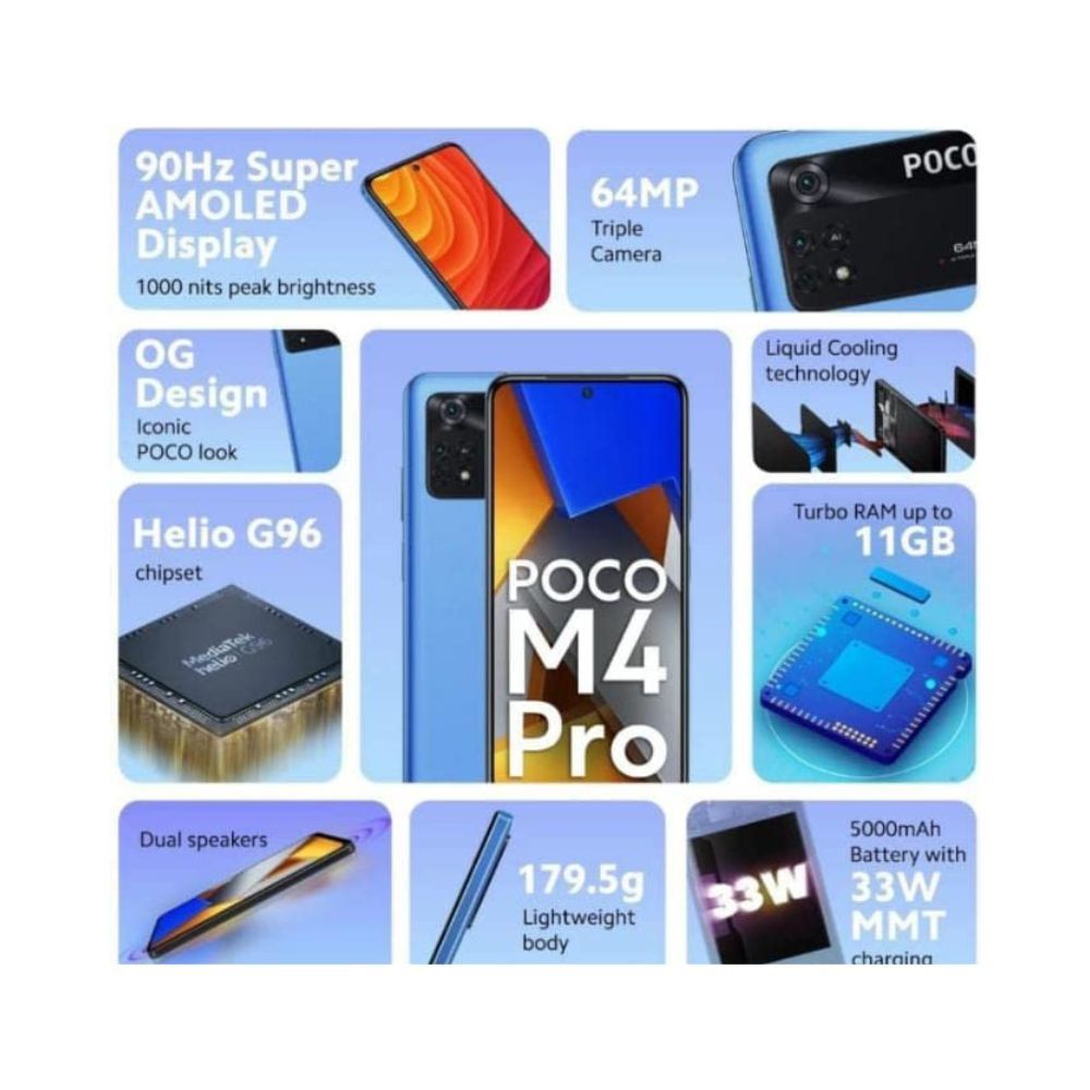 POCO M4 Pro 5G 128 GB Storage Cool Blue (8 GB RAM)