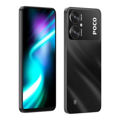 POCO M6 5G Galactic Black 4GB RAM 128GB Storage  MediaTek Dimensity 6100 5G Processor  5000 mAh Battery  18W Fast Charging  50 MP AI Dual-Camera System  Airtel Locked