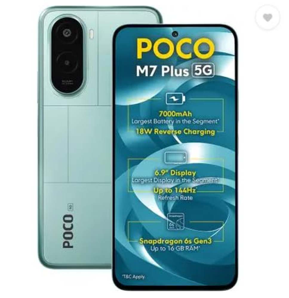 Image of POCO M7 Plus 5G, Aqua Blue (4GB, 128GB)