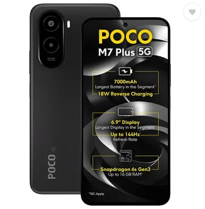 POCO M7 Plus 5G Carbon Black 4GB 128GB
