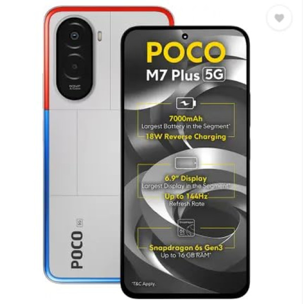 Image of POCO M7 Plus 5G, Chrome Silver (4GB, 128GB)